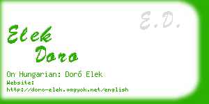 elek doro business card